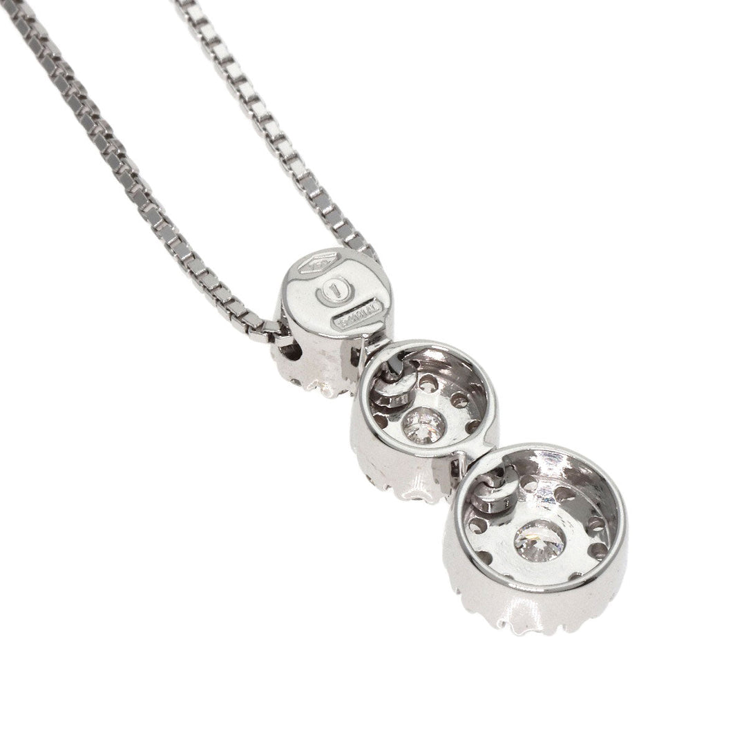 Damiani Necklace K18WG Silver diamond Women Used Authentic