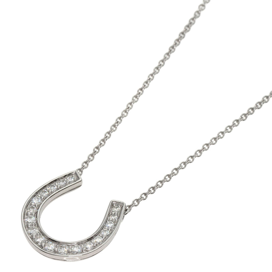 TIFFANY&Co. Necklace PT950 Silver Horseshoe diamond