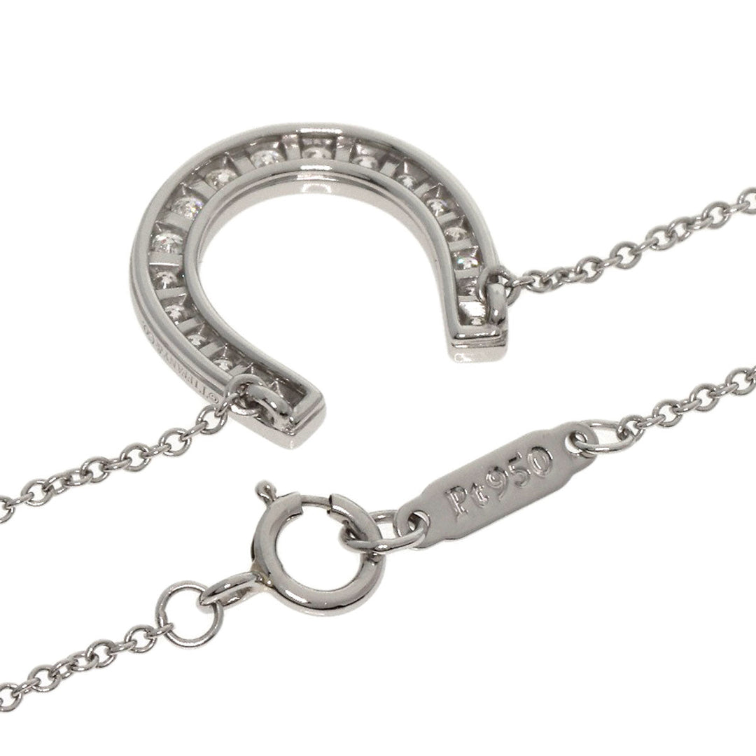 TIFFANY&Co. Necklace PT950 Silver Horseshoe diamond