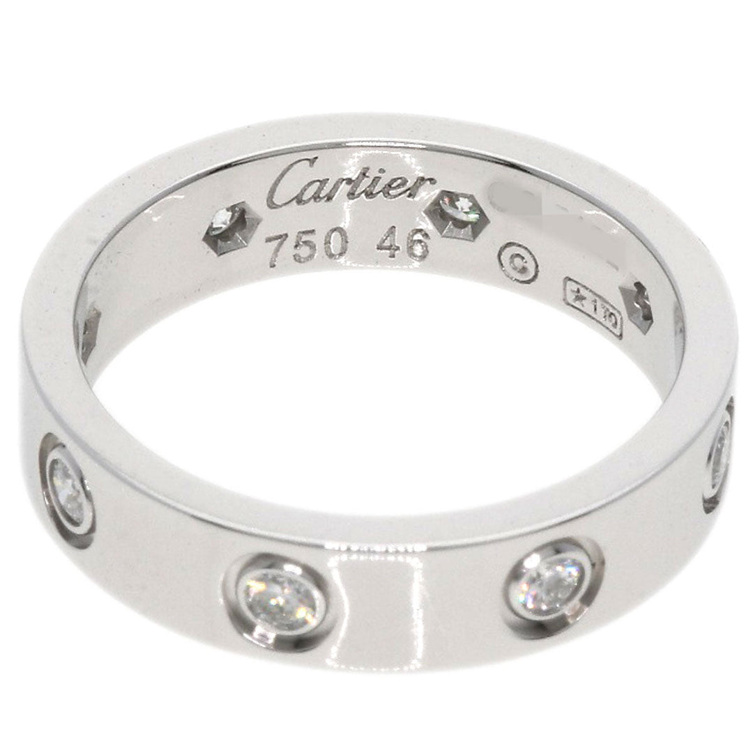 CARTIER Ring K18WG Silver Mini love ring full diamond #46 Women Used Authentic