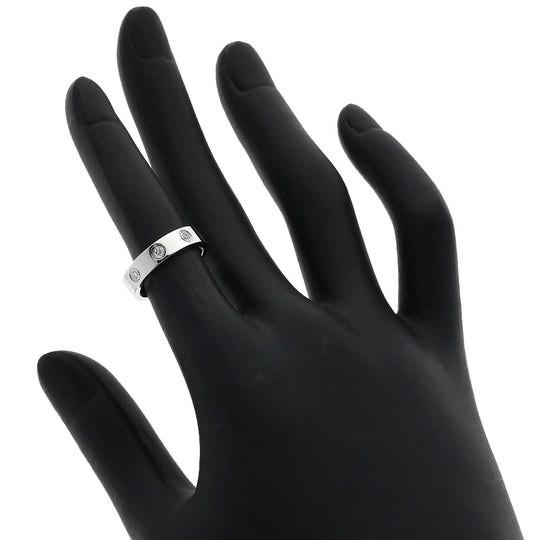 CARTIER Ring K18WG Silver Mini love ring full diamond #46 Women Used Authentic