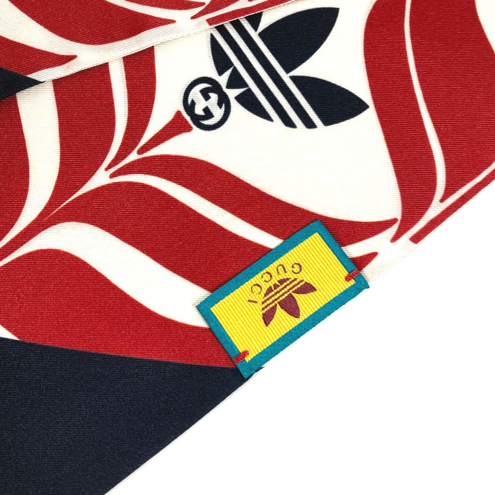 GUCCI scarf 716089 silk Navy bandeau scarf Adidas adidas collaboration