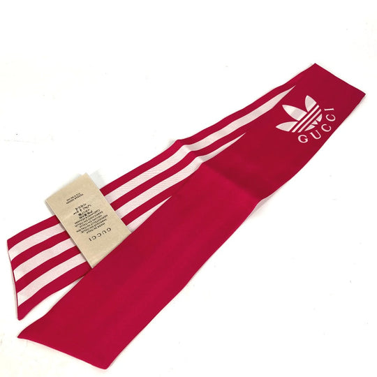 GUCCI scarf 703568 silk pink bandeau scarf Adidas adidas collaboration Women Used Authentic
