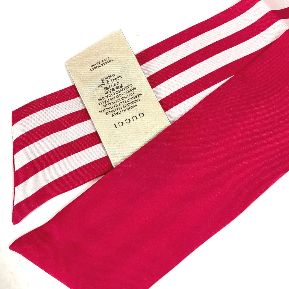 GUCCI scarf 703568 silk pink bandeau scarf Adidas adidas collaboration Women Used Authentic