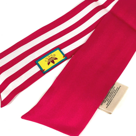 GUCCI scarf 703568 silk pink bandeau scarf Adidas adidas collaboration Women Used Authentic