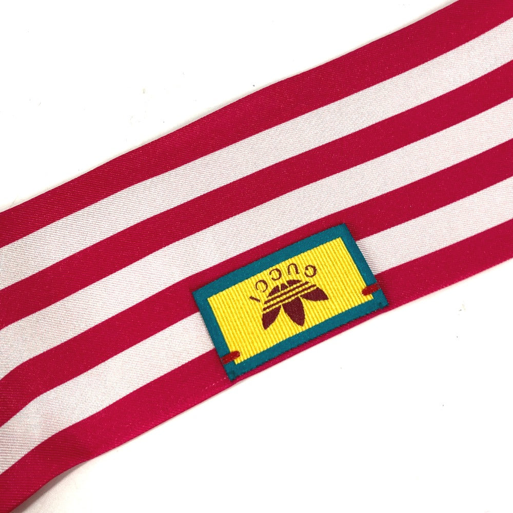 GUCCI scarf 703568 silk pink bandeau scarf Adidas adidas collaboration Women Used Authentic