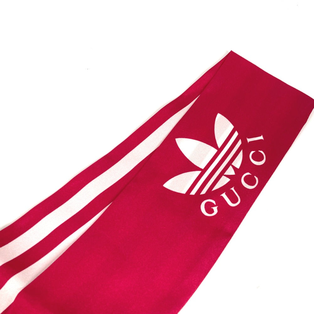 GUCCI scarf 703568 silk pink bandeau scarf Adidas adidas collaboration Women Used Authentic