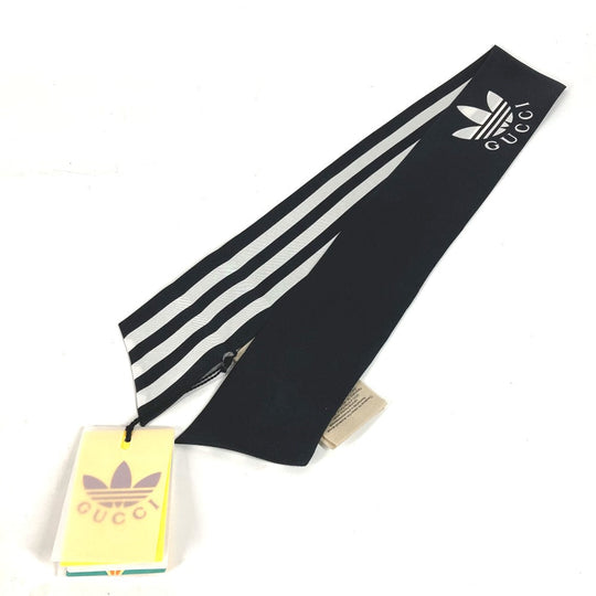 GUCCI scarf 703568 silk black bandeau scarf Adidas adidas collaboration Women Used Authentic