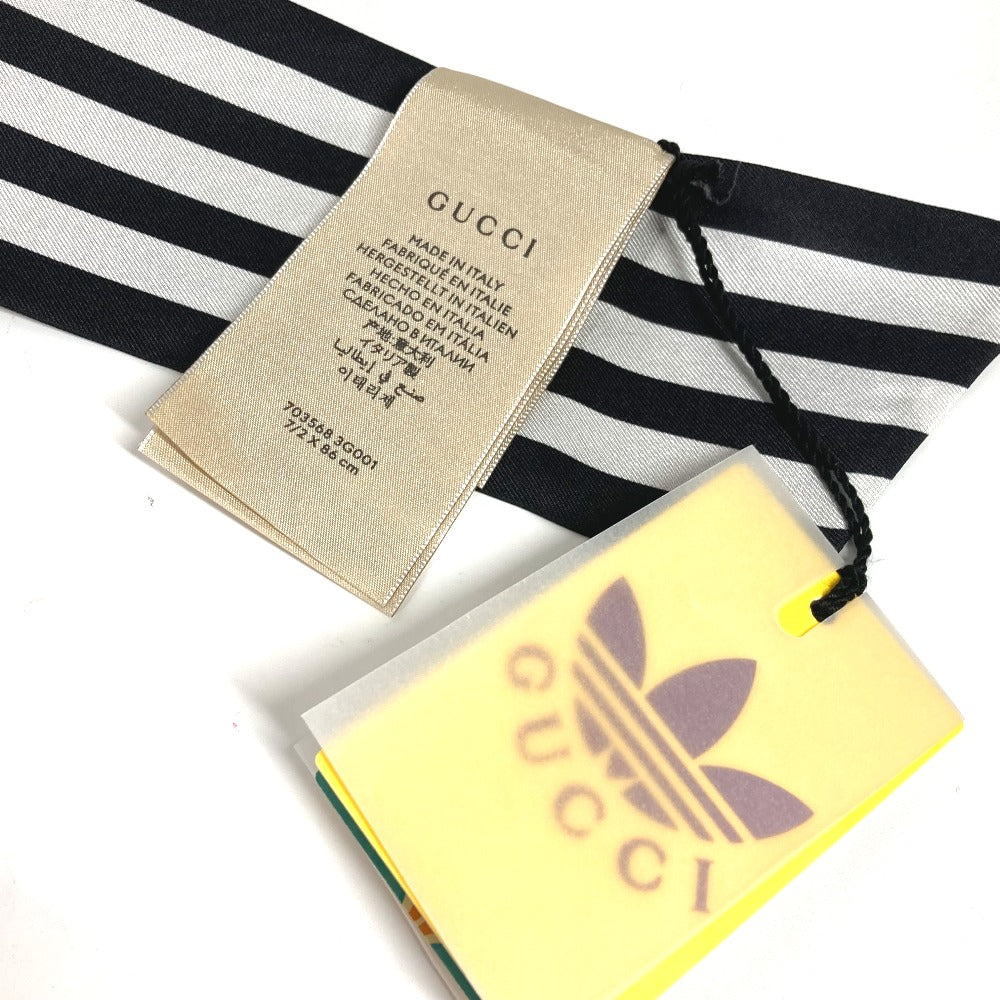 GUCCI scarf 703568 silk black bandeau scarf Adidas adidas collaboration Women Used Authentic
