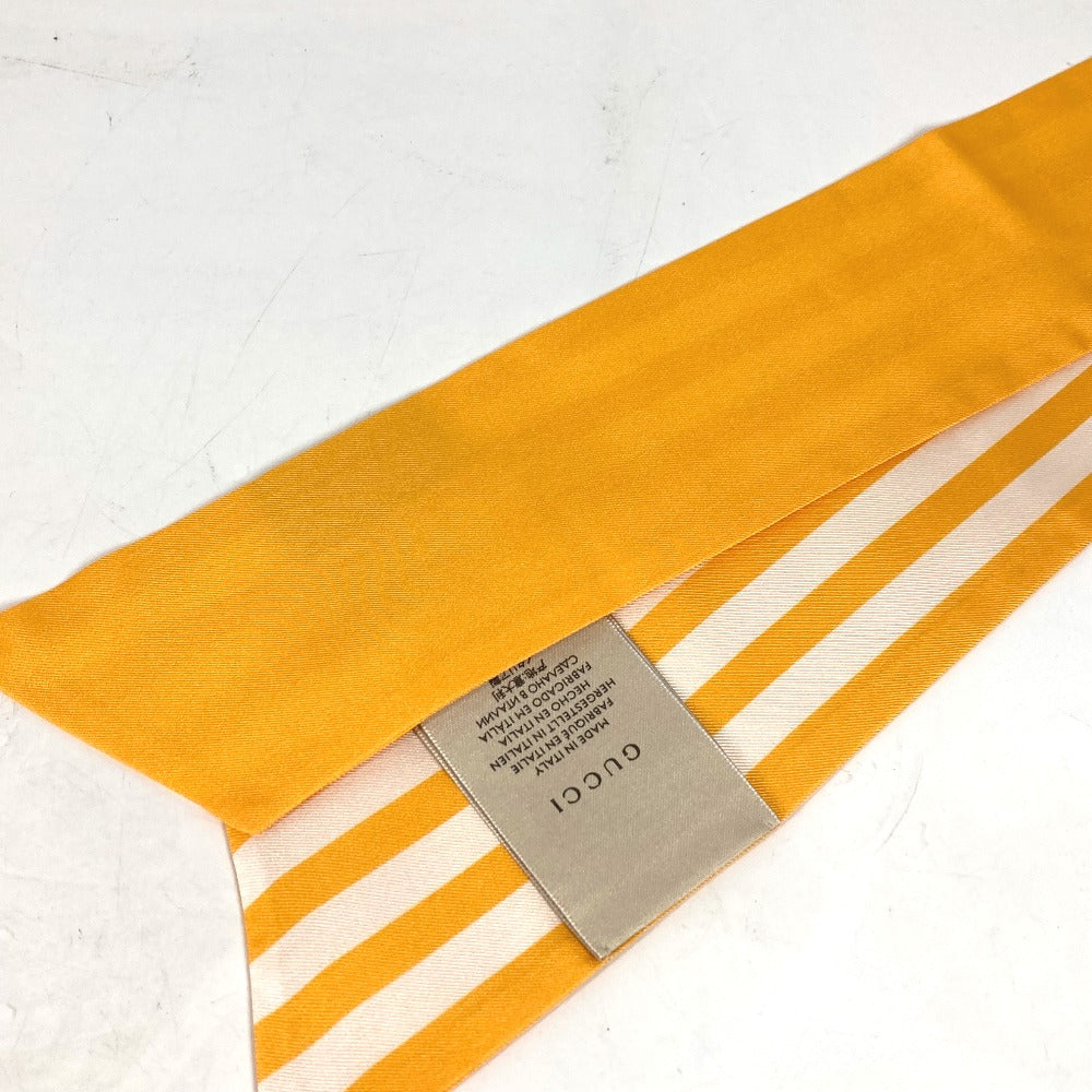 GUCCI scarf 703568 silk yellow bandeau scarf Adidas adidas collaboration Women Used Authentic