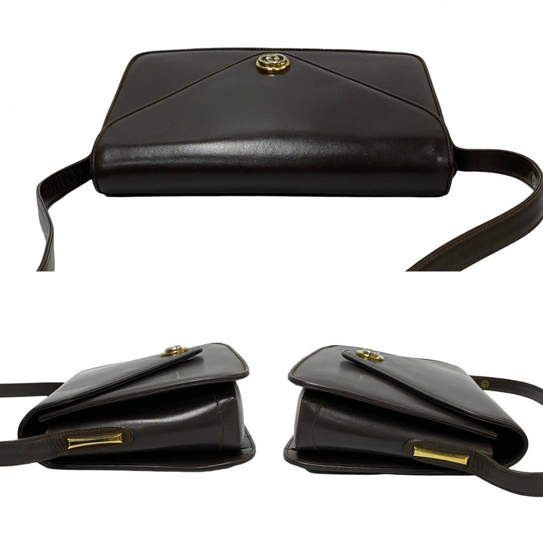 GUCCI Shoulder Bag leather Brown
