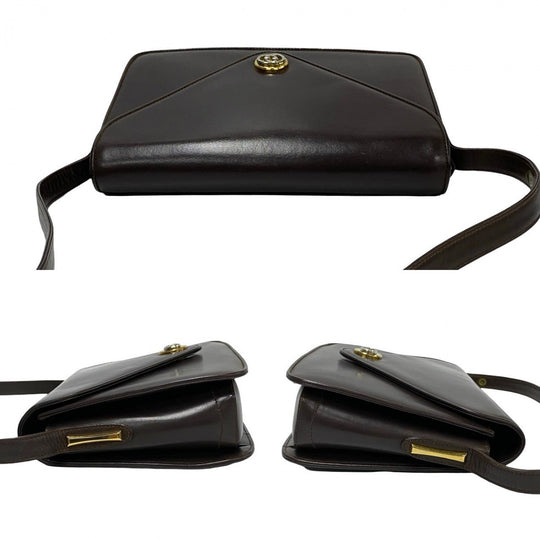 GUCCI Shoulder Bag leather Brown