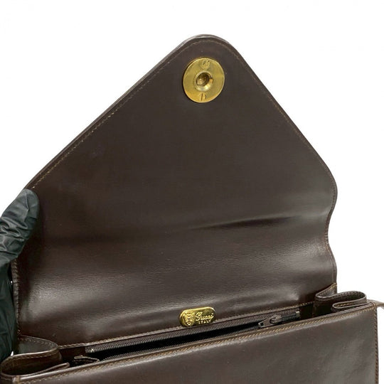 GUCCI Shoulder Bag leather Brown