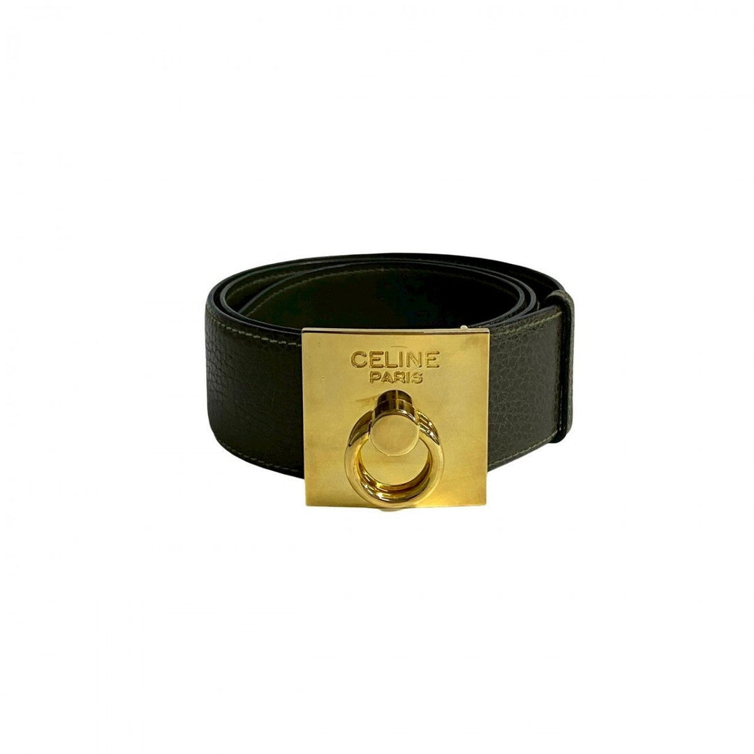 CELINE belt leather khaki