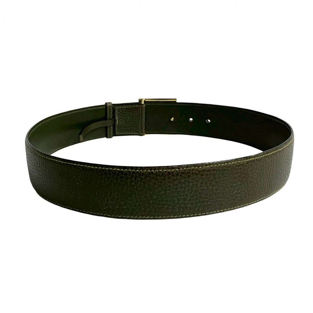 CELINE belt leather khaki