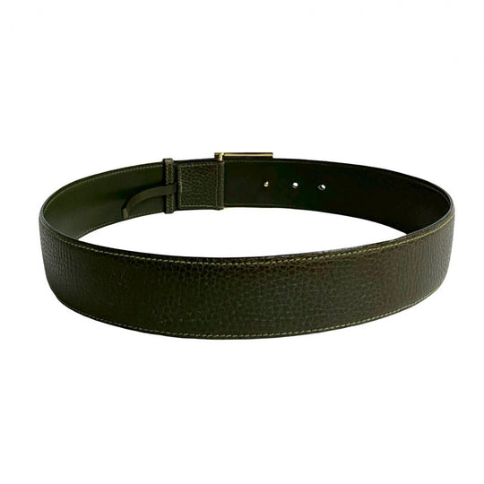 CELINE belt leather khaki