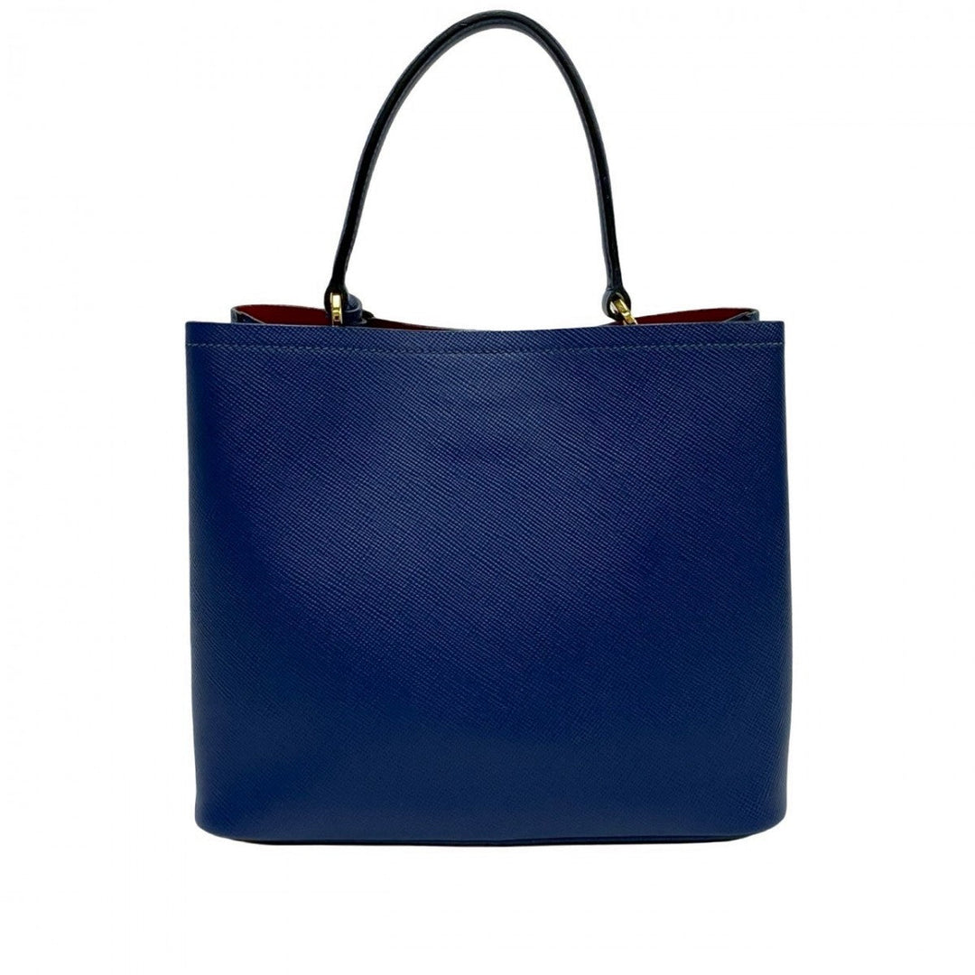 PRADA Shoulder Bag leather blue Panniers