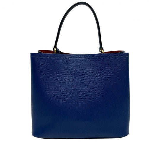 PRADA Shoulder Bag leather blue Panniers