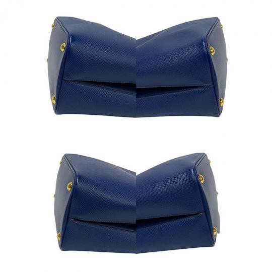 PRADA Shoulder Bag leather blue Panniers