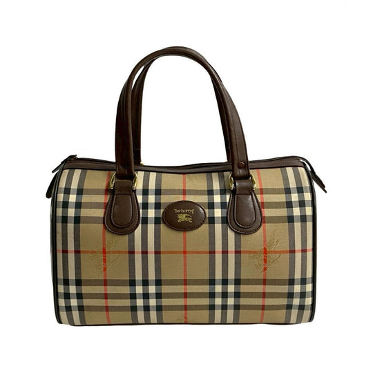 BURBERRY Mini Boston Duffel bag leather Brown shadow horse Nova Check