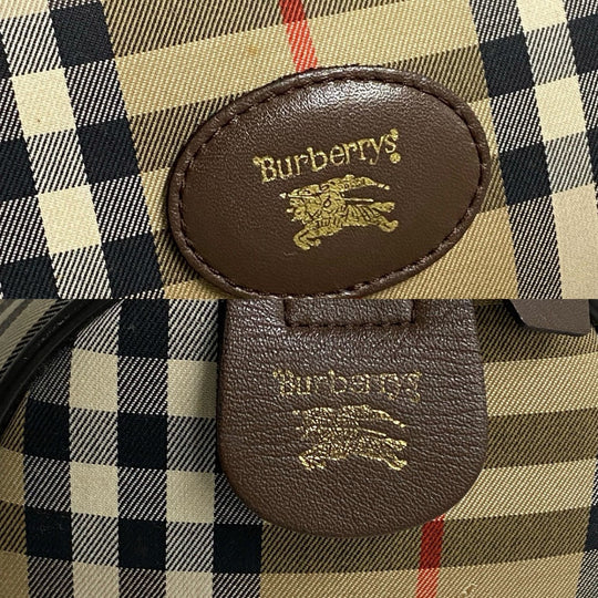 BURBERRY Mini Boston Duffel bag leather Brown shadow horse Nova Check