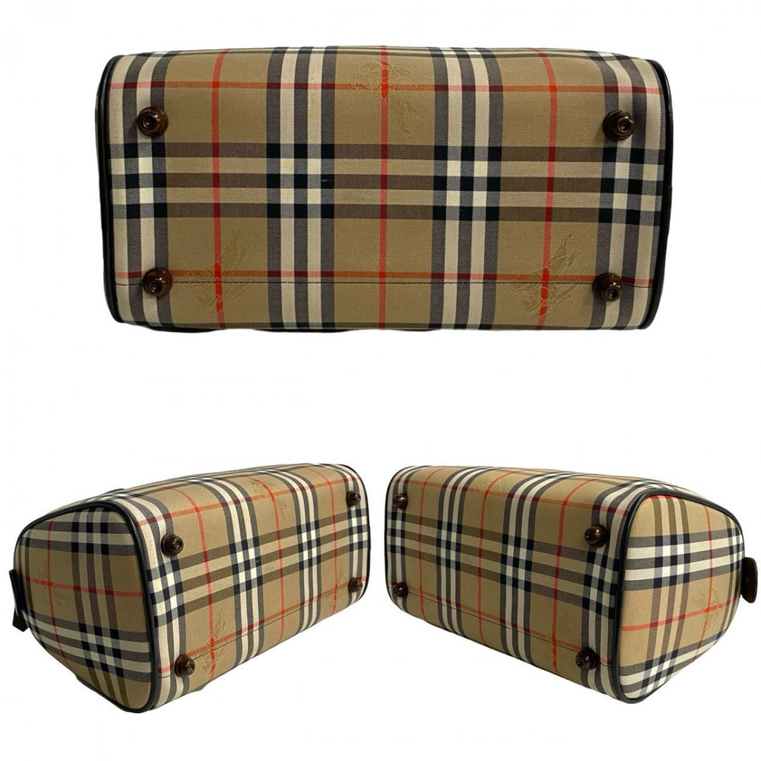 BURBERRY Mini Boston Duffel bag leather Brown shadow horse Nova Check