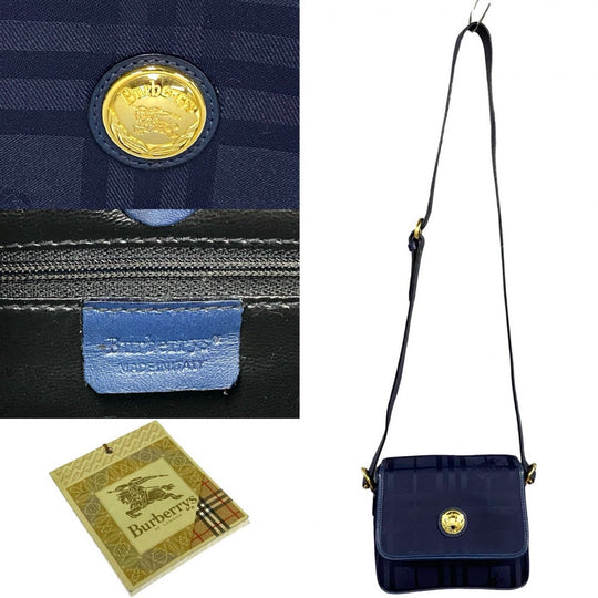 BURBERRY Shoulder Bag leather Navy