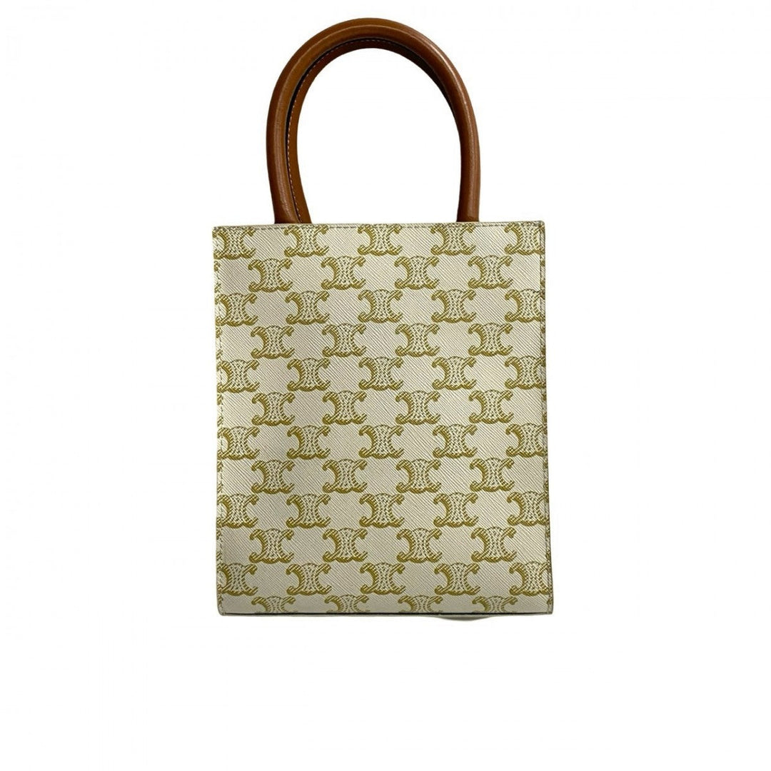 CELINE Shoulder Bag leather white Vertical hippopotamus