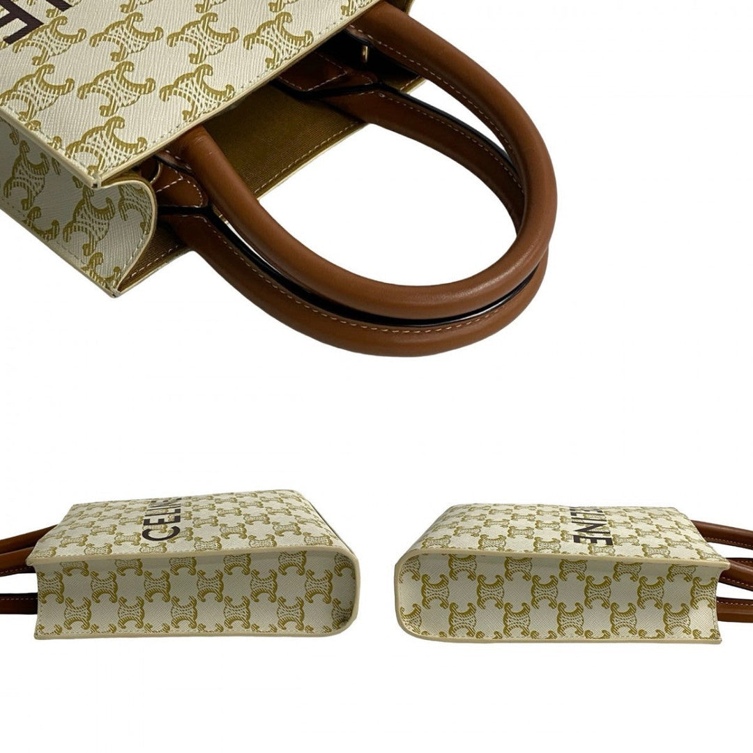 CELINE Shoulder Bag leather white Vertical hippopotamus