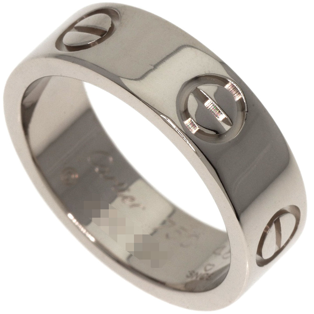 CARTIER Ring K18WG Silver Love Ring #48 Women Used Authentic