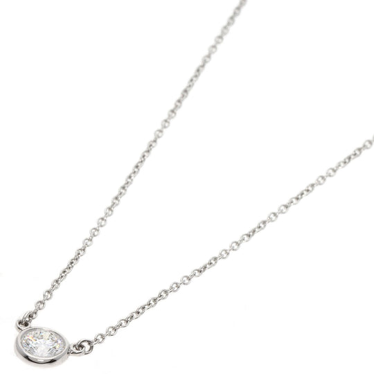 TIFFANY&Co. Necklace PT950 Silver By the yard diamond
