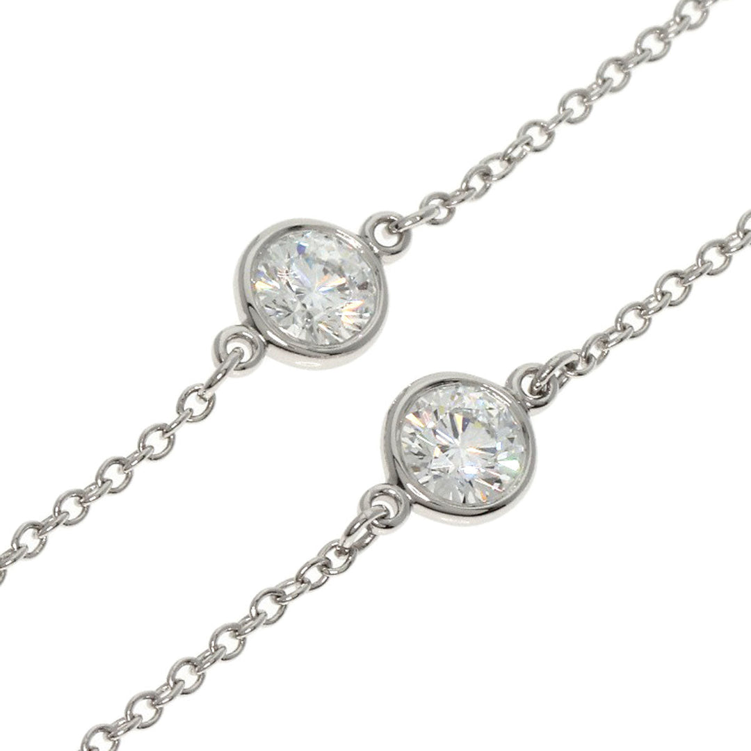TIFFANY&Co. Necklace PT950 Silver By the Yard 5P Diamond