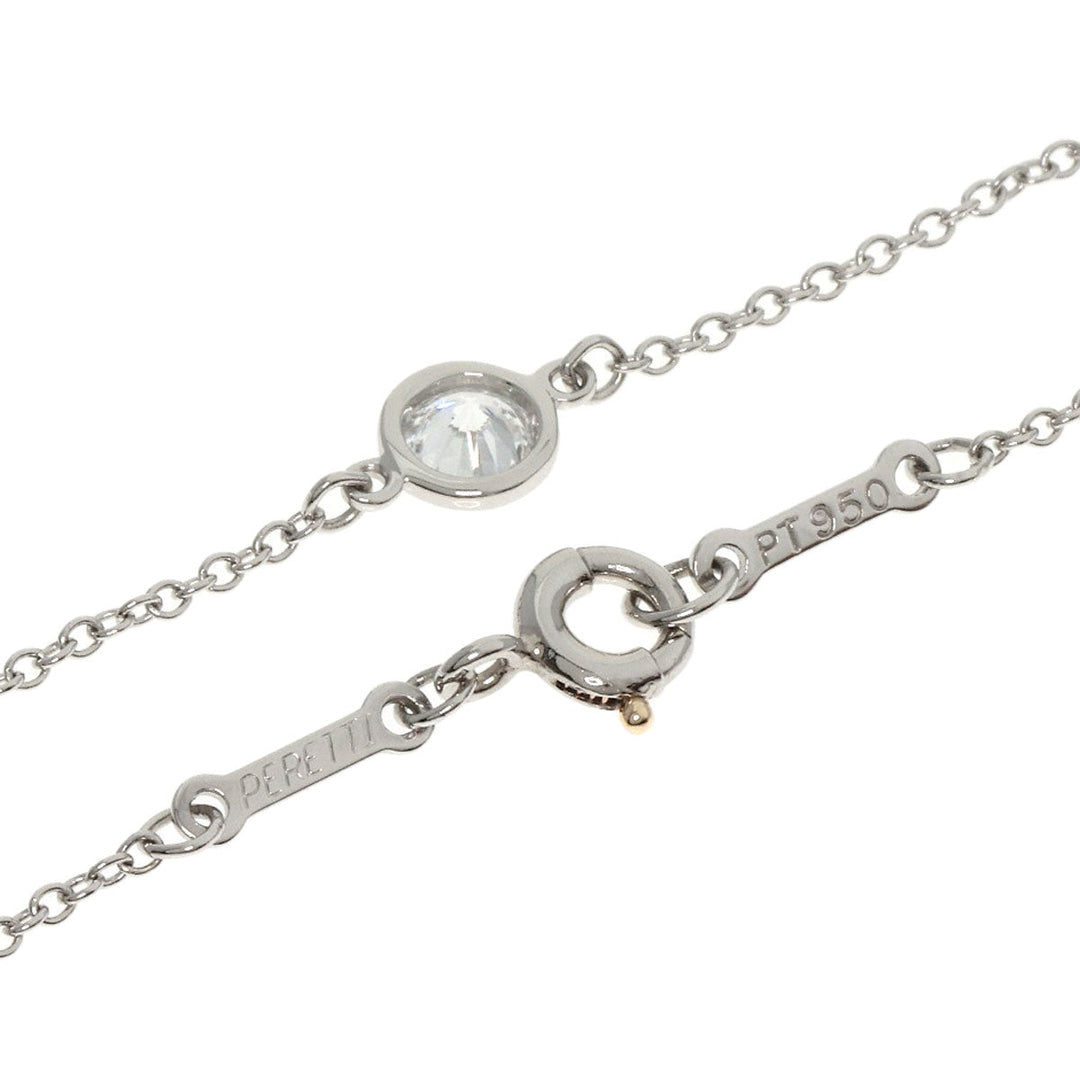TIFFANY&Co. Necklace PT950 Silver By the Yard 5P Diamond