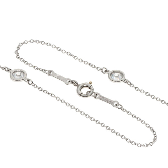 TIFFANY&Co. Necklace PT950 Silver By the Yard 5P Diamond