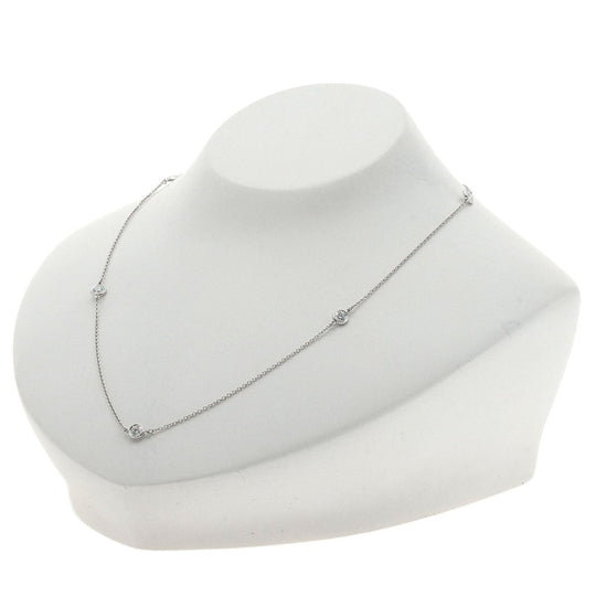 TIFFANY&Co. Necklace PT950 Silver By the Yard 5P Diamond
