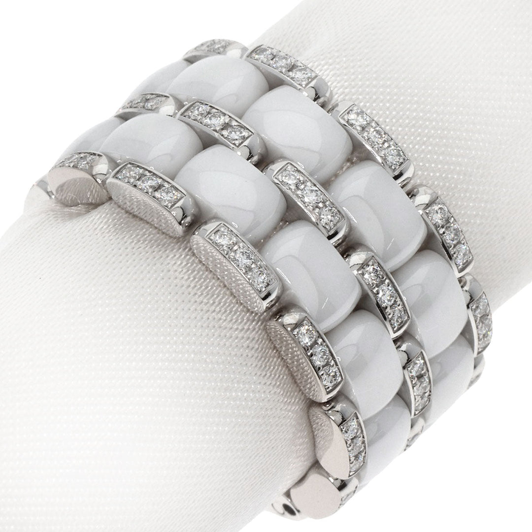 CHANEL Ring K18WG Silver Ultra Ring Large Diamond #60 Women Used Authentic