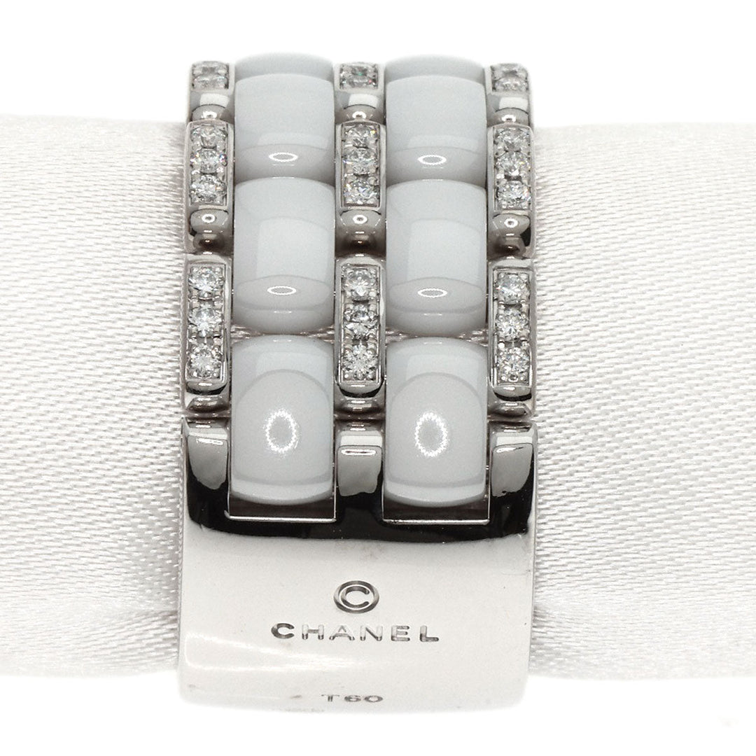 CHANEL Ring K18WG Silver Ultra Ring Large Diamond #60 Women Used Authentic