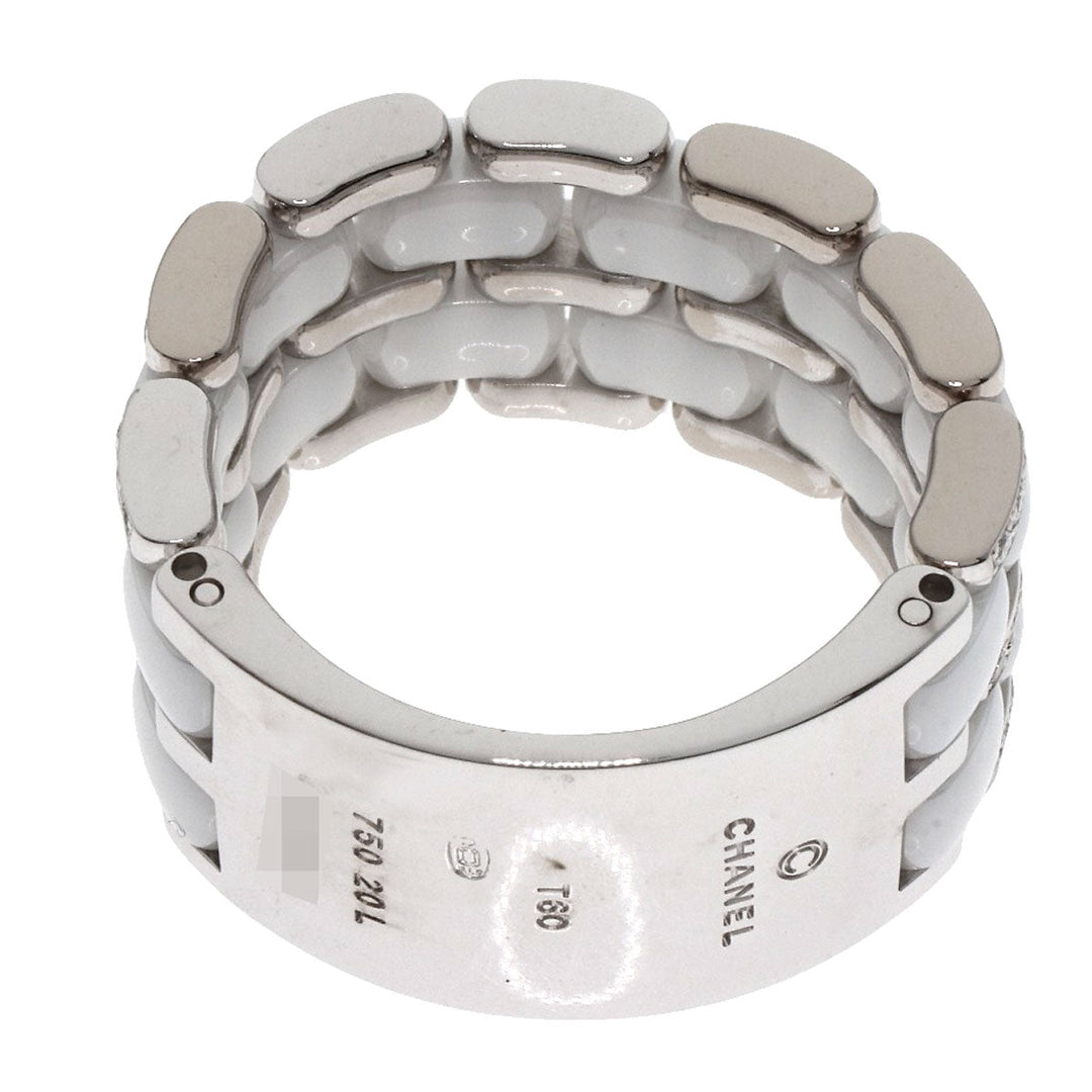 CHANEL Ring K18WG Silver Ultra Ring Large Diamond #60 Women Used Authentic