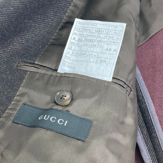 GUCCI Jacket wool Brown apparel tailored mens 48     Used Authentic