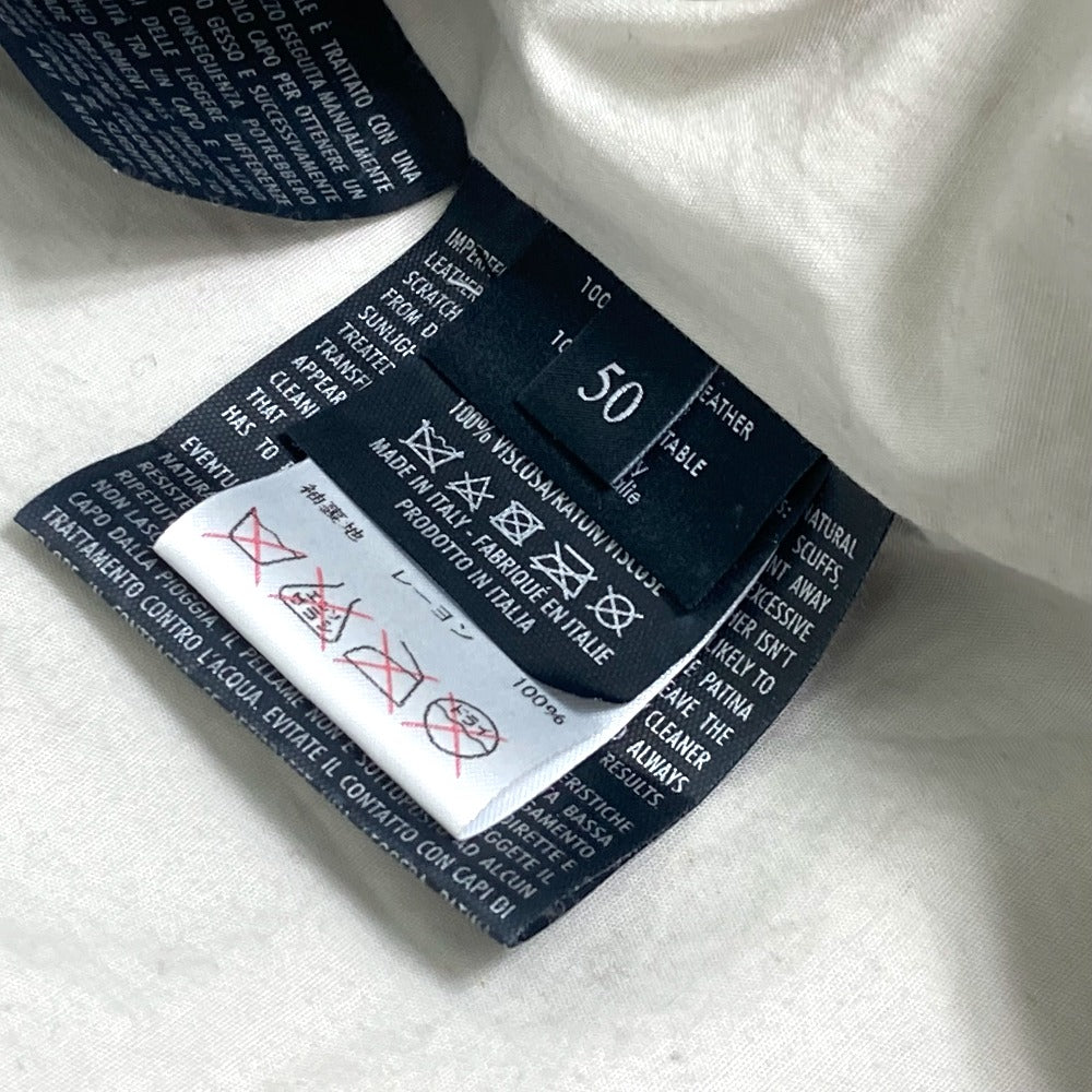 GUCCI Jacket leather white apparel punching mens 50 Used Authentic