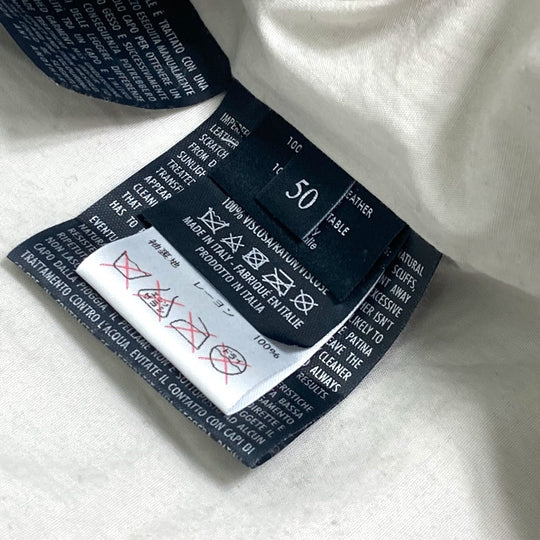 GUCCI Jacket leather white apparel punching mens 50 Used Authentic