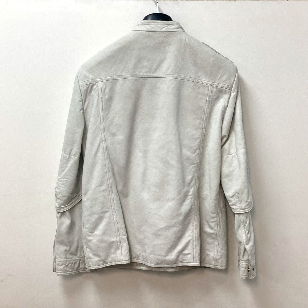 GUCCI Jacket leather white apparel punching mens 50 Used Authentic