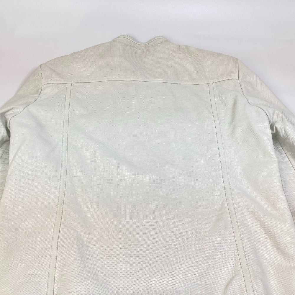 GUCCI Jacket leather white apparel punching mens 50 Used Authentic
