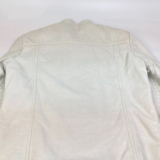 GUCCI Jacket leather white apparel punching mens 50 Used Authentic