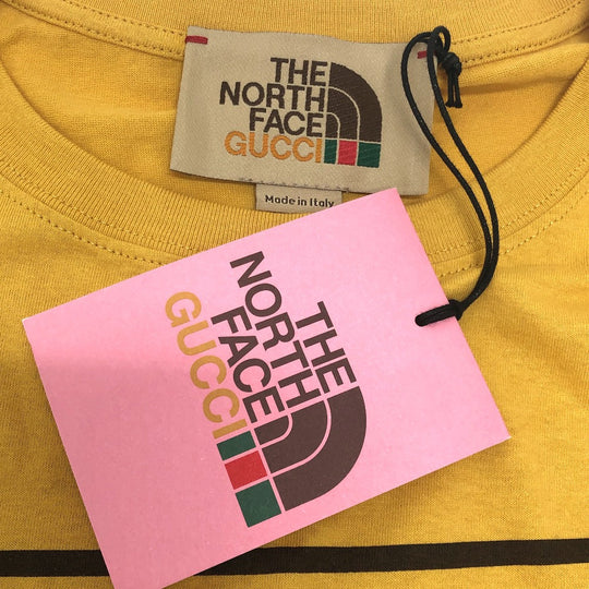 GUCCI Short sleeve T-shirt 616036 cotton yellow The north face collaboration THE NORTH FACE Collaboration Women XS Used Authentic