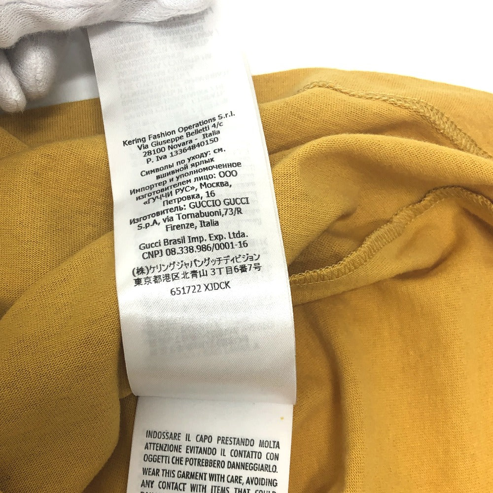 GUCCI Short sleeve T-shirt 616036 cotton yellow The north face collaboration THE NORTH FACE Collaboration Women XS Used Authentic