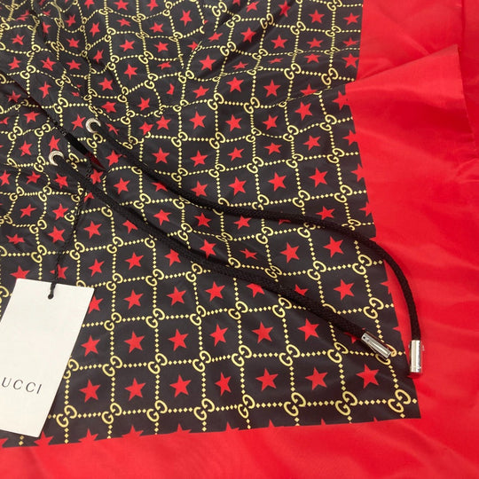 GUCCI poncho 581635 Nylon Red GG star raincoat hood Women M Used Authentic