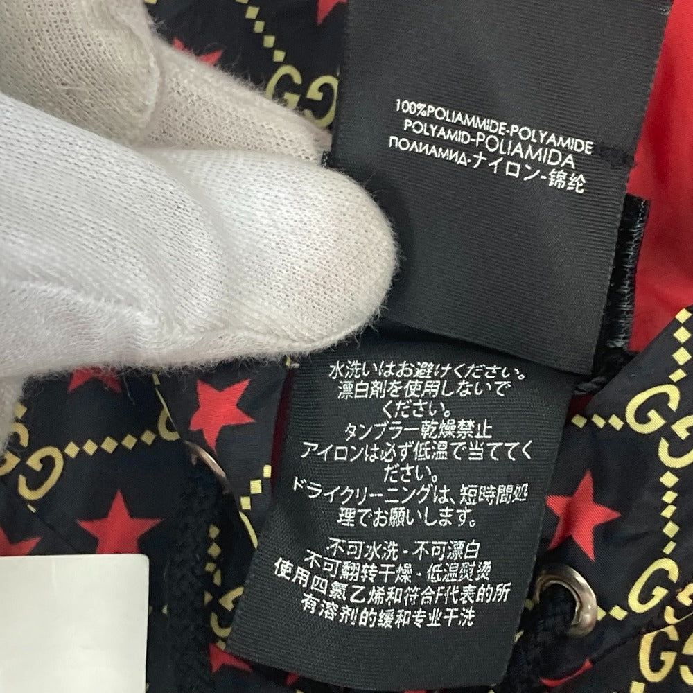 GUCCI poncho 581635 Nylon Red GG star raincoat hood Women M Used Authentic