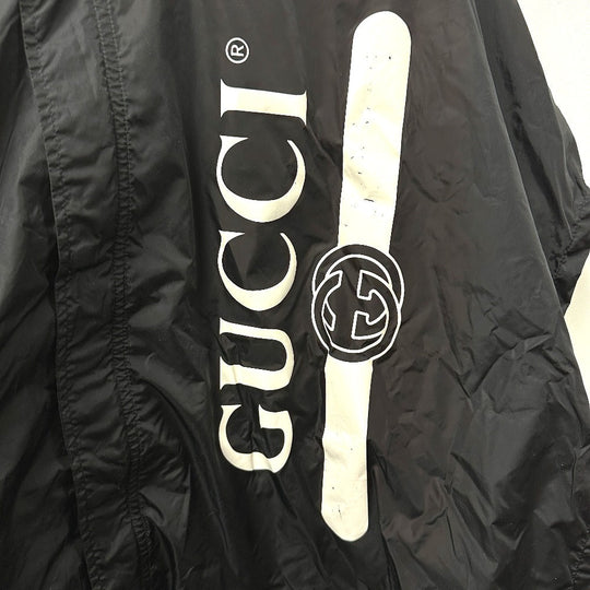 GUCCI poncho 626382 polyamide black Hoodie logo Women M Used Authentic