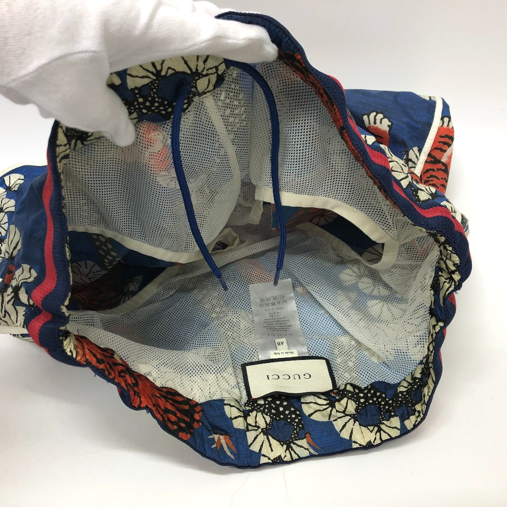 GUCCI setup 451777 Nylon blue Bengal Tiger Nylon mens 44 48 Used Authentic